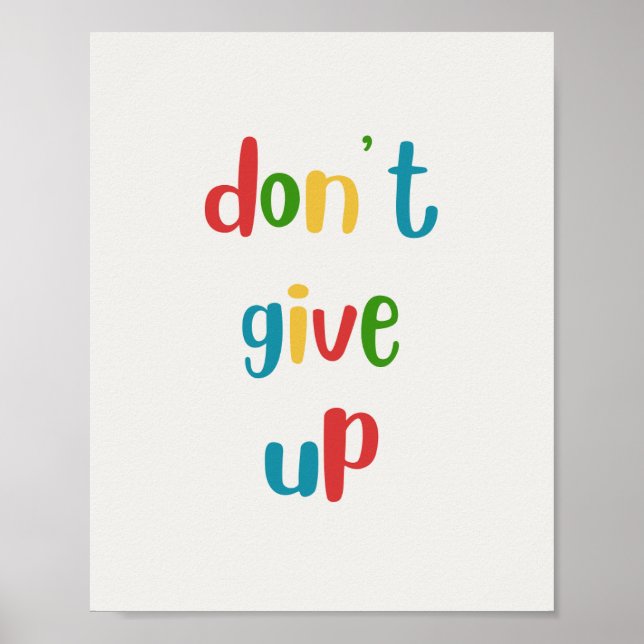 Don't Give Up Colorful Motivational Poster (Framsidan)