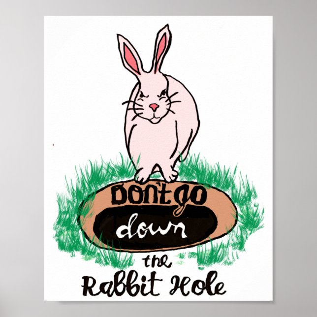 Dont Go Down The Rabbit Hole Womens Red  Poster (Framsidan)