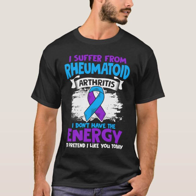 Don't Have Energy Ribbon Rheumatoid Arthritis Awar T Shirt (Framsida)