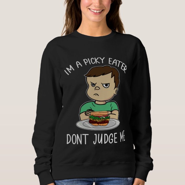 Dont Judge Picky Eater Cute Boy Son Kid Burger Fus T Shirt (Framsida)
