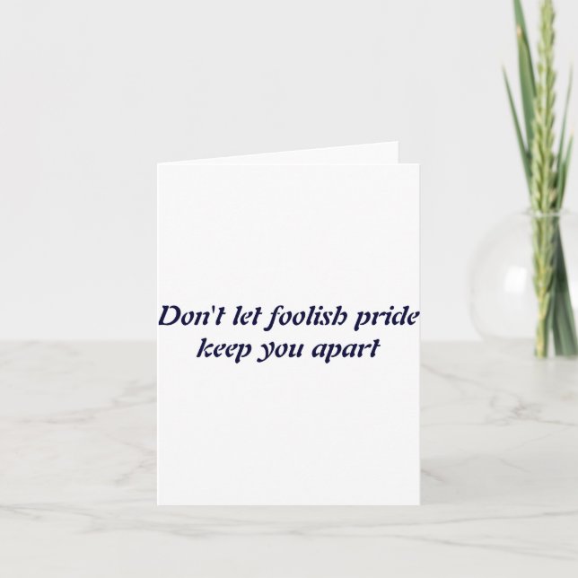 Dont Let Foolish Pride  Kort (Framsida)