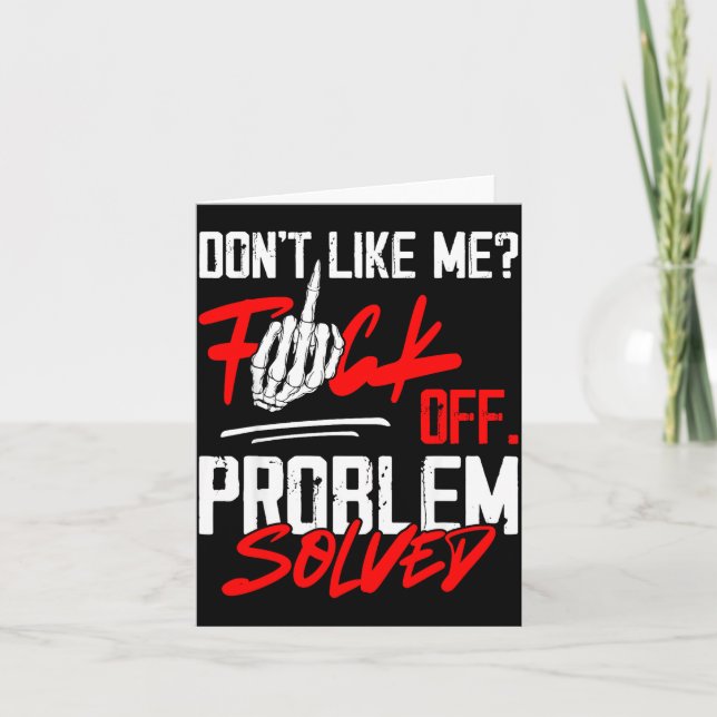 Don't Like Me For Off Problem Solved Funny Men  Kort (Framsida)