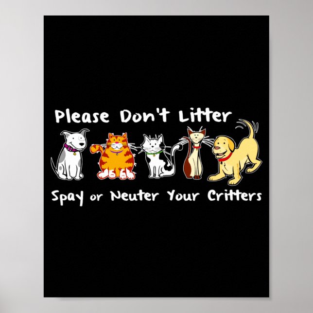 Dont Litter Spay Or Neuter  Poster (Framsidan)