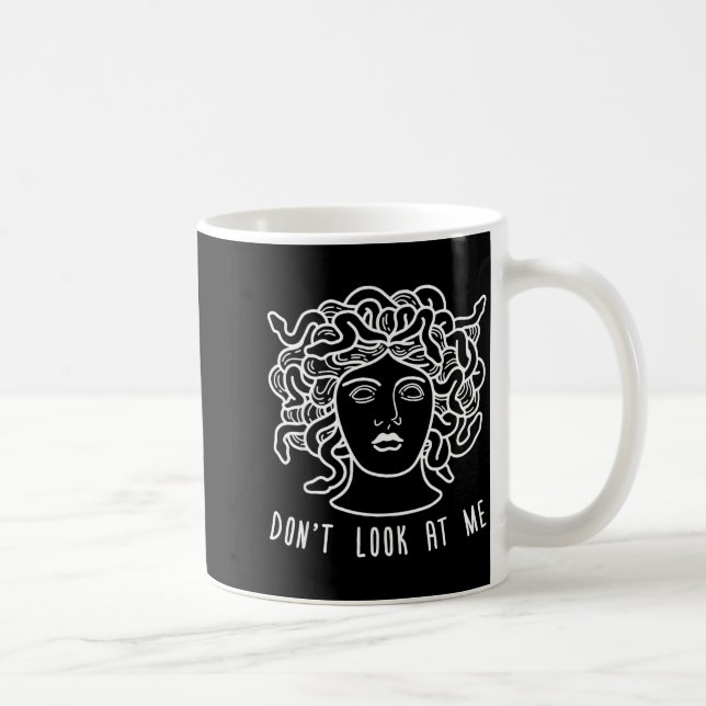 Dont Look At Me Medusa Funny Snake Hair Greek Myth Kaffemugg (Höger)