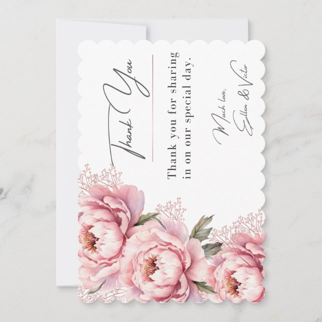 Don't Make Me Blush Thank You Card Tack Kort (Framsida)