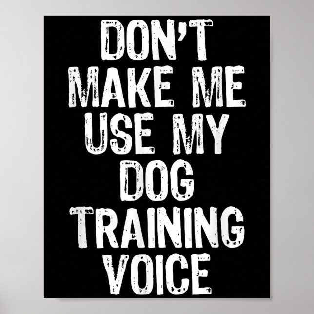 Don't Make Me Use My Dog Training Voice Trainer Fu Poster (Framsidan)