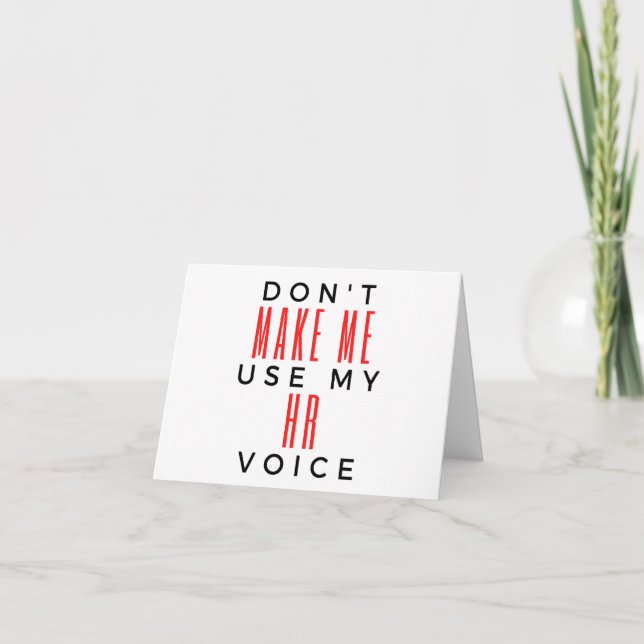 Don't Make Me Use My HR Voice 2 Kort (Framsida)