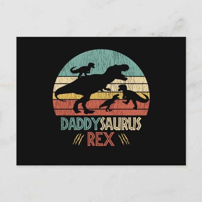 Don't Mess With Daddy Saurus Dinosaur Family Dad Vykort (Framsida)
