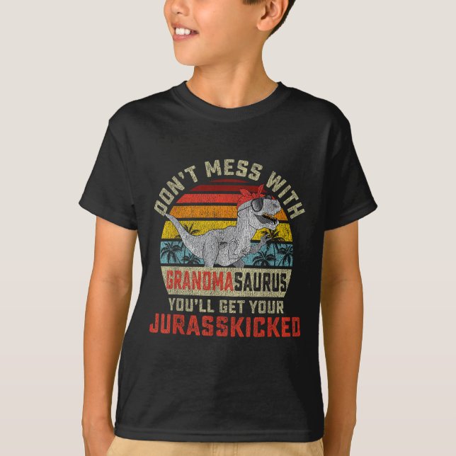Dont Mess With Grandmasaurus Youll Get Jurkicked G T Shirt (Framsida)