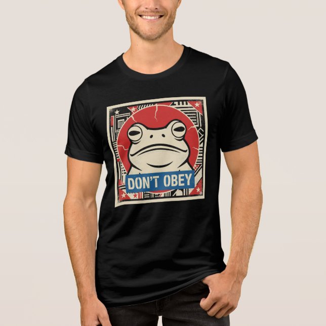 Don't Obey Portland Frog Protest Tri-Blend Shirt T Shirt (Framsida)