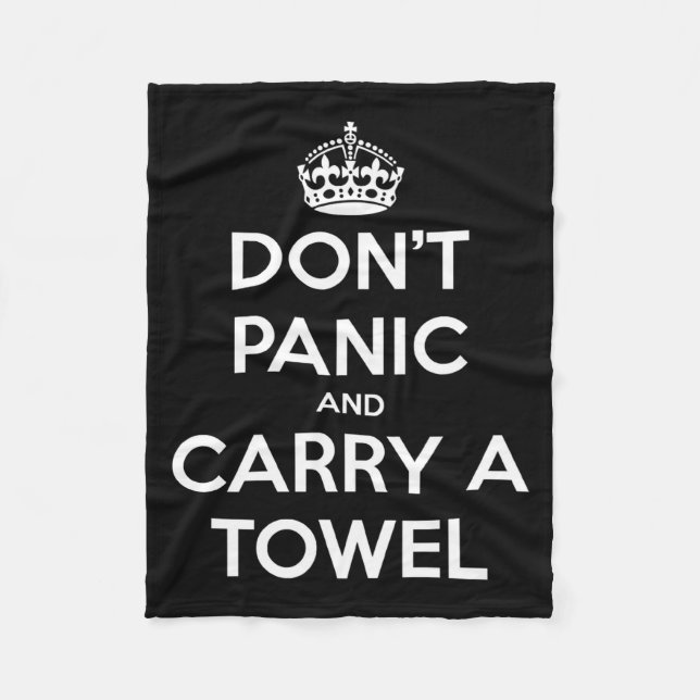 Dont Panic And Carry A Towel  Fleecefilt (Framsidan)
