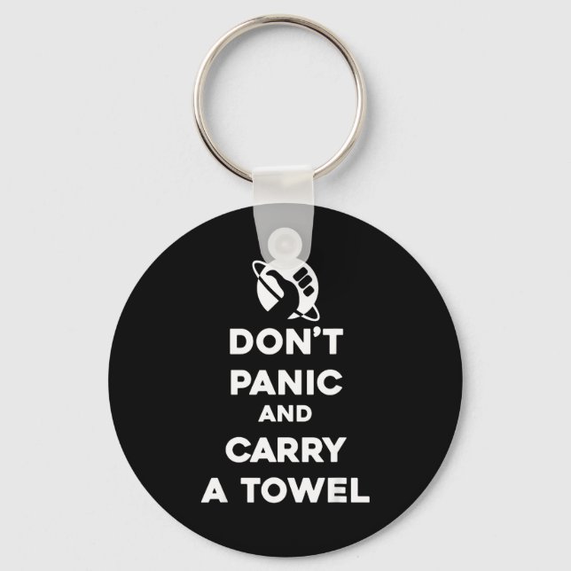 Don't Panic And Carry A Towel - Towel Day May 25th Nyckelring (Framsida)