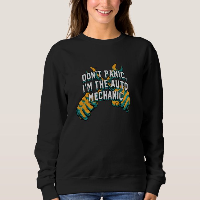 Dont Panic Im, Mechanic Pappa Jokes Car Älskare Pu T Shirt (Framsida)