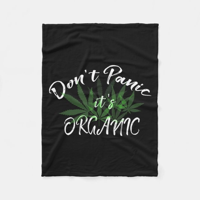 Don't Panic It's Organic Funny Quotes Shirt  Fleecefilt (Framsidan)