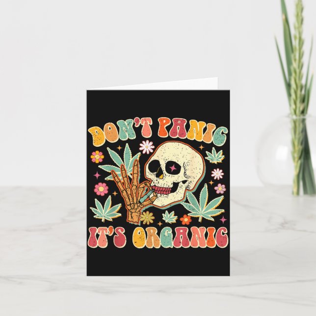 Don't Panic It's Organic Weed Skull  Kort (Framsida)