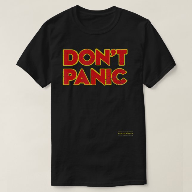 Dont Panic Vintage Distress T Shirt (Design framsida)