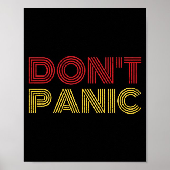 Don't Panic Vintage Distressed Shirt Long Sleeve  Poster (Framsidan)