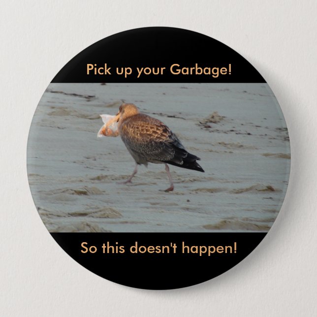 Don't Pollute on Beaches Button Knapp (Framsida)