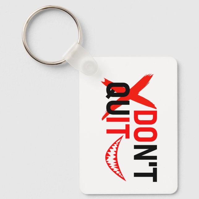 DON'T QUIT – Bold Red Motivation Design Nyckelring (Framsida)
