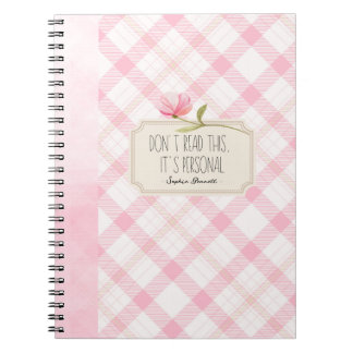 Don't Read This, It's Personal – Cute Pink Floral Anteckningsbok