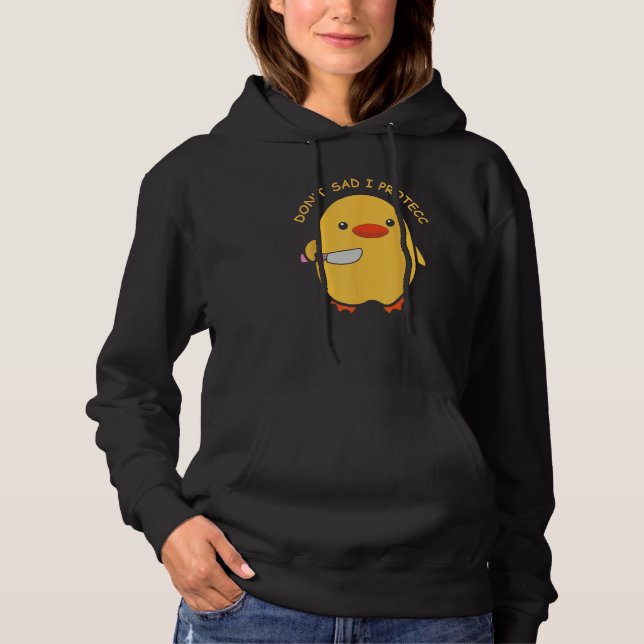 Don't Sad I Protecc Funny Duck Knife Meme T Shirt (Framsida)