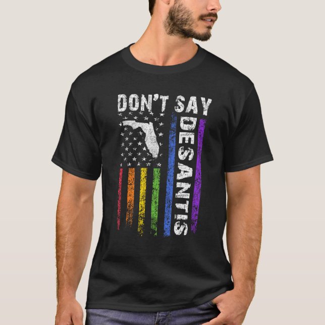 Don't Say DeSantis Florida Say Gay LGBTQ Pride Ant T Shirt (Framsida)