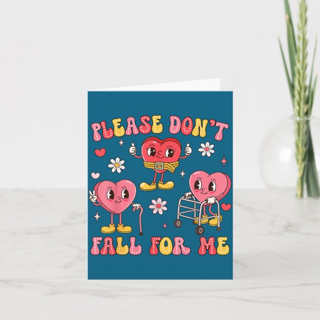 Don't Shirt Don' Fall Fysioterapi Alla Hjärtans Da Kort (Framsida)