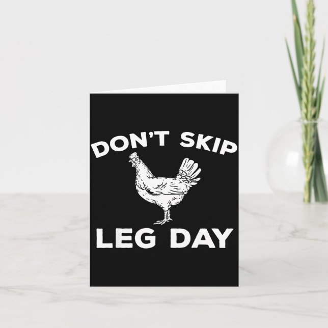 Dont Skip Leg Day Shirt Funny Gym Workout Fitness  Kort (Framsida)