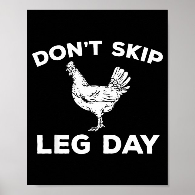 Dont Skip Leg Day Shirt Funny Gym Workout Fitness  Poster (Framsidan)