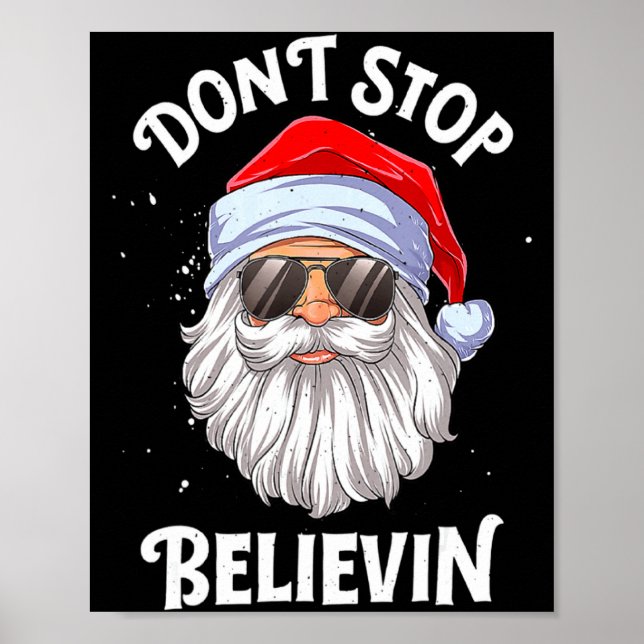 Dont Stop Believin Santa Christmas Boys Kids _1  Poster (Framsidan)