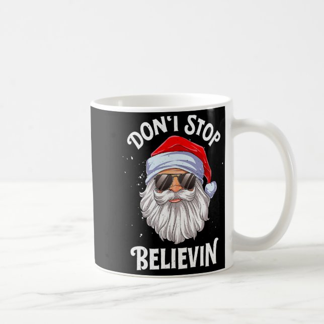 Dont Stop Believin Santa Christmas Boys Kids  Kaffemugg (Höger)