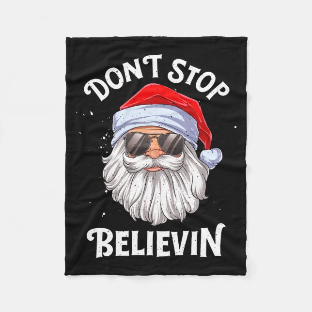 Dont Stop Believin Santa Funny Christmas Boys Kid  Fleecefilt (Framsidan)