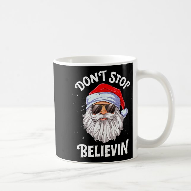 Dont Stop Believin Santa Funny Christmas Boys Kid  Kaffemugg (Höger)