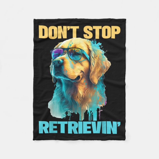 Don't Stop Retrievin - Retro Golden Retriever Dog  Fleecefilt (Framsidan)