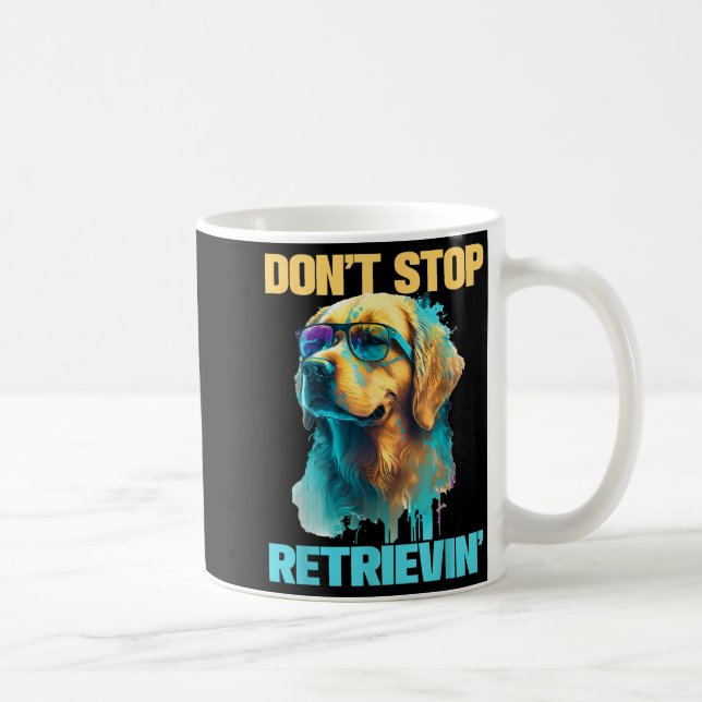 Don't Stop Retrievin - Retro Golden Retriever Dog  Kaffemugg (Höger)
