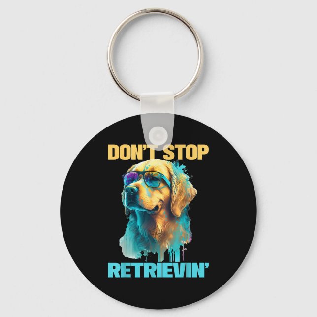 Don't Stop Retrievin - Retro Golden Retriever Dog  Nyckelring (Framsida)