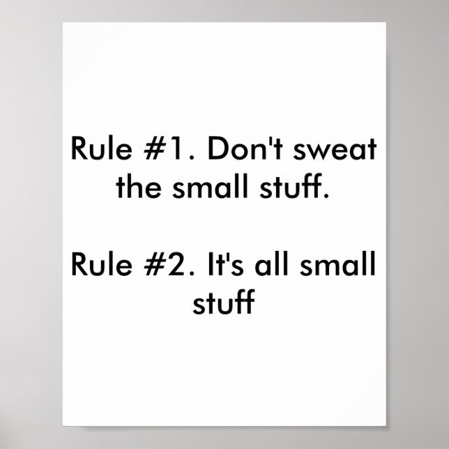Dont Sweat The Small Stuff  Poster (Framsidan)