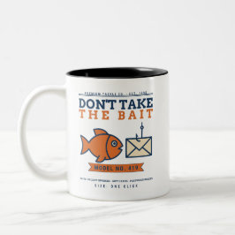 Don't Take The Bait Phishing Awareness Retro Två-Tonad Mugg