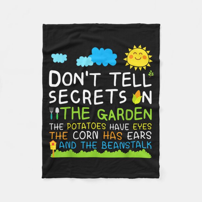 Don't Tell Secret In The Garden Funny Gardener  Fleecefilt (Framsidan)