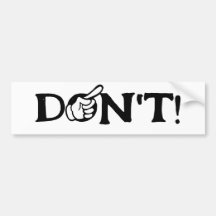 "DON't" text med Finger