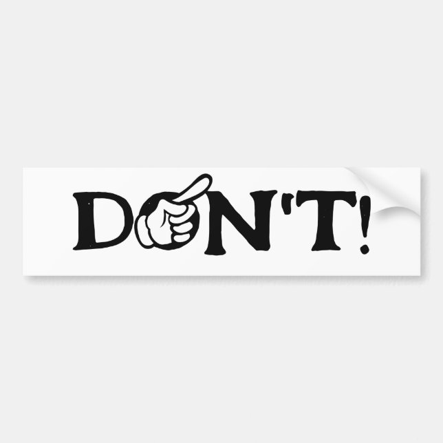 "DON't" text med Finger Bildekal (Framsidan)
