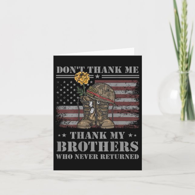 Don't Thank Me Veteran Thank My Brothers Quote Bac Kort (Framsida)