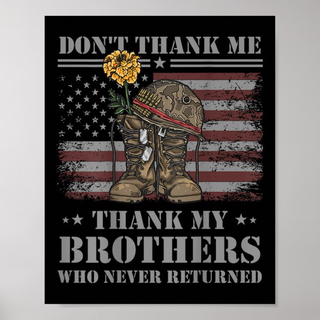 Don't Thank Me Veteran Thank My Brothers Quote Bac Poster (Framsidan)