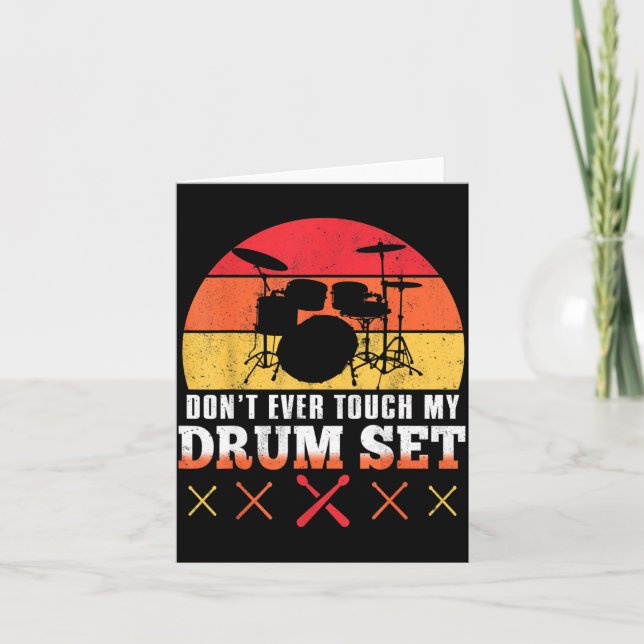 Dont Touch My Drums Shirt Funny Drumming Drummer  Kort (Framsida)