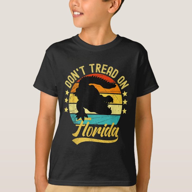 Don't Tread On Florida Alligator  T Shirt (Framsida)