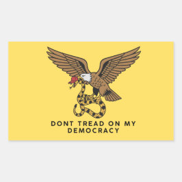 Don't tread on my democracy rektangulärt klistermärke