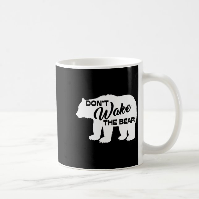 Don't Wake The Bear Funny Bear Silhouette Graphic  Kaffemugg (Höger)