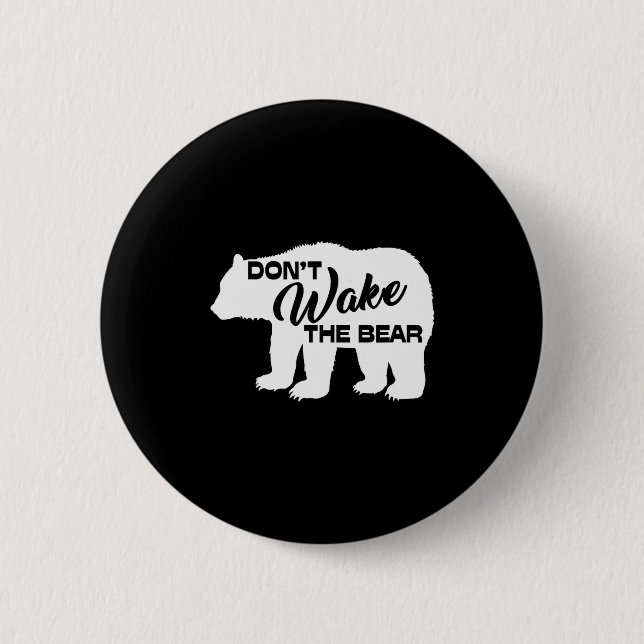 Don't Wake The Bear Funny Bear Silhouette Graphic  Knapp (Framsida)