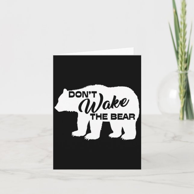 Don't Wake The Bear Funny Bear Silhouette Graphic  Kort (Framsida)