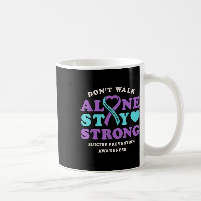 Dont Walk Ensam Suicide Prevention Awareness Ribbo Kaffemugg (Höger)